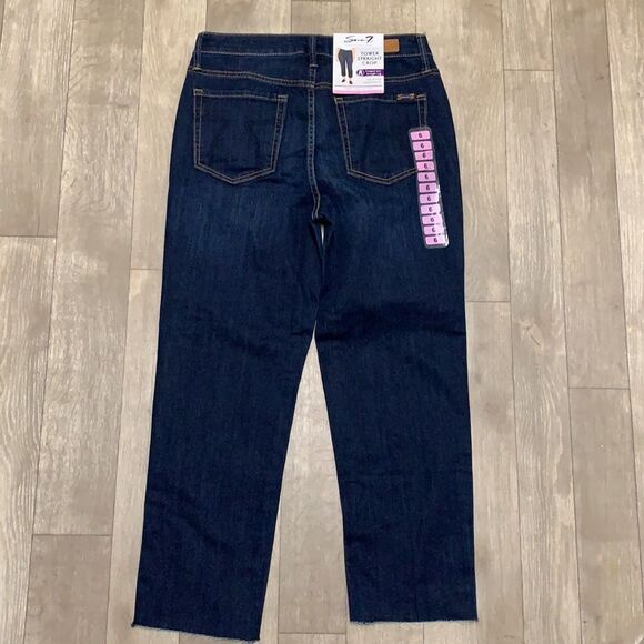 NWT Seven7 Tower‎ Straight Leg Crop Frayed High Waisted Relaxed Jeans - Picture 1 of 8